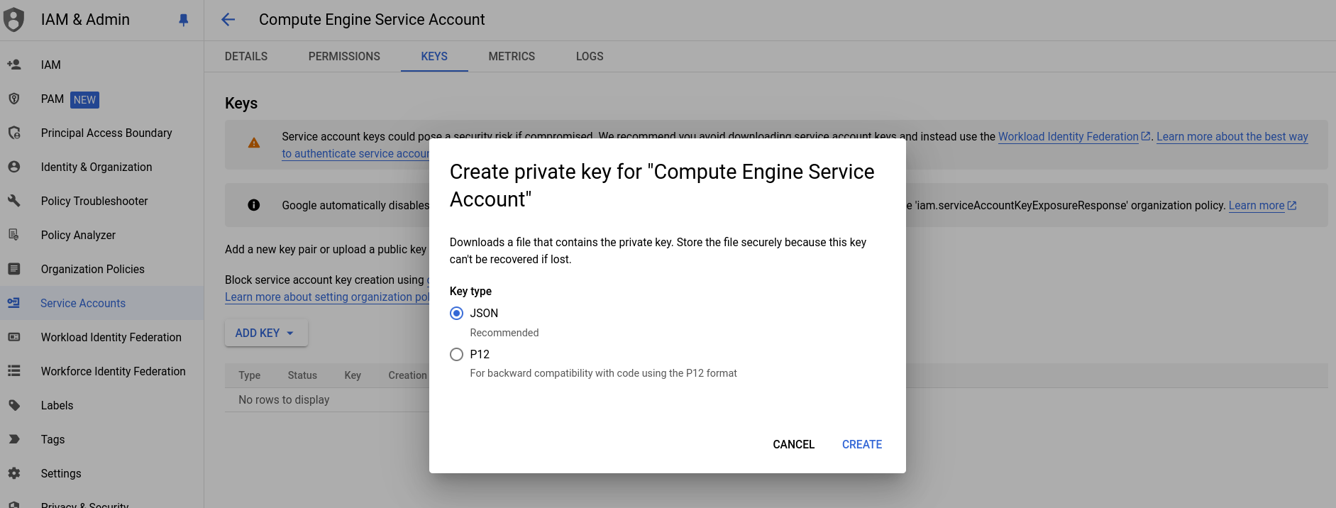 Key Creation